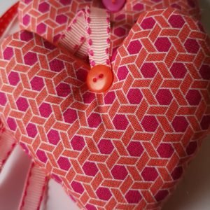 Orange and pink trellis pattern hearts - pic 4