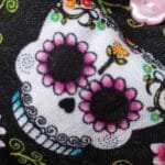 Small colourful skulls and flowers on black heart - pic 5