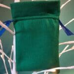 Dark green gift bag with rabbit lining - pic 2