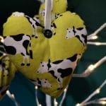 Black and white cows on yellow heart - pic 2