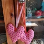 Orange and pink trellis pattern hearts - pic 1